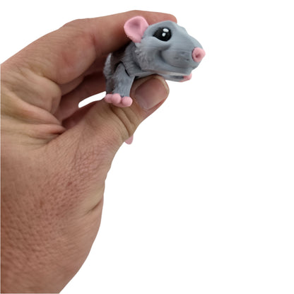 Gray and pink Rat 3D printed collectible - view 1