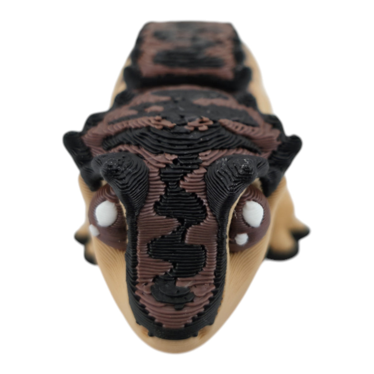 Brown and black Crested Gecko 3D printed collectible - view 2