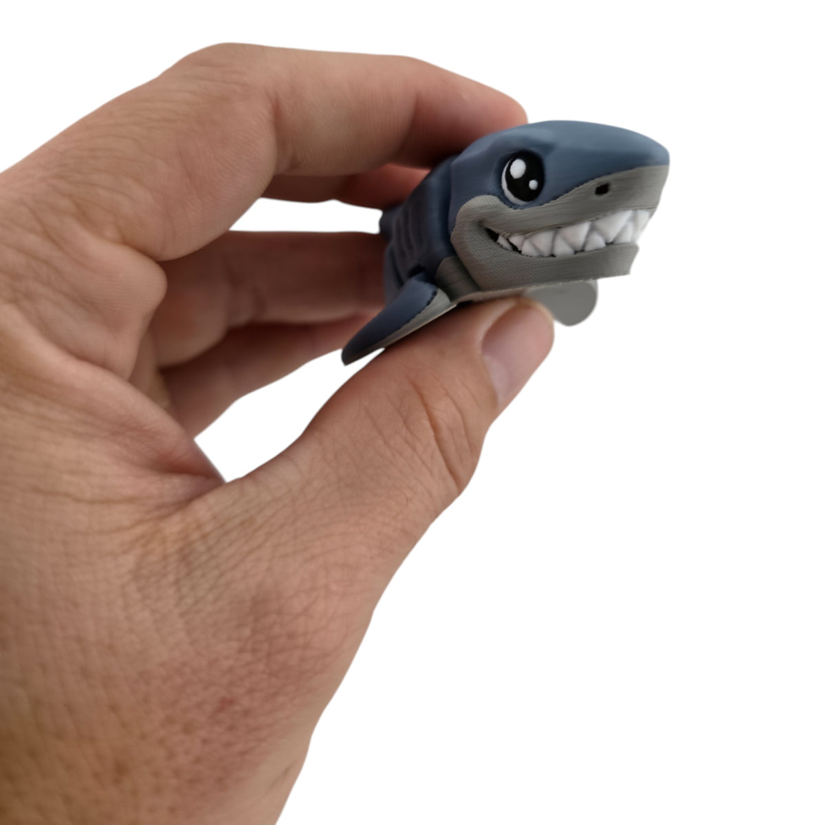 Blue gray and white Great White Shark 3D printed collectible - view 1