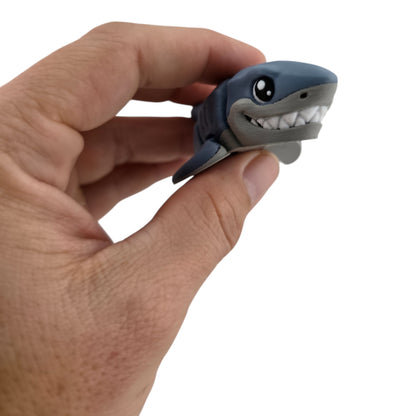 Blue gray and white Great White Shark 3D printed collectible - view 1