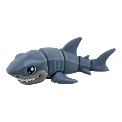 Blue gray and white Great White Shark 3D printed collectible - view 4