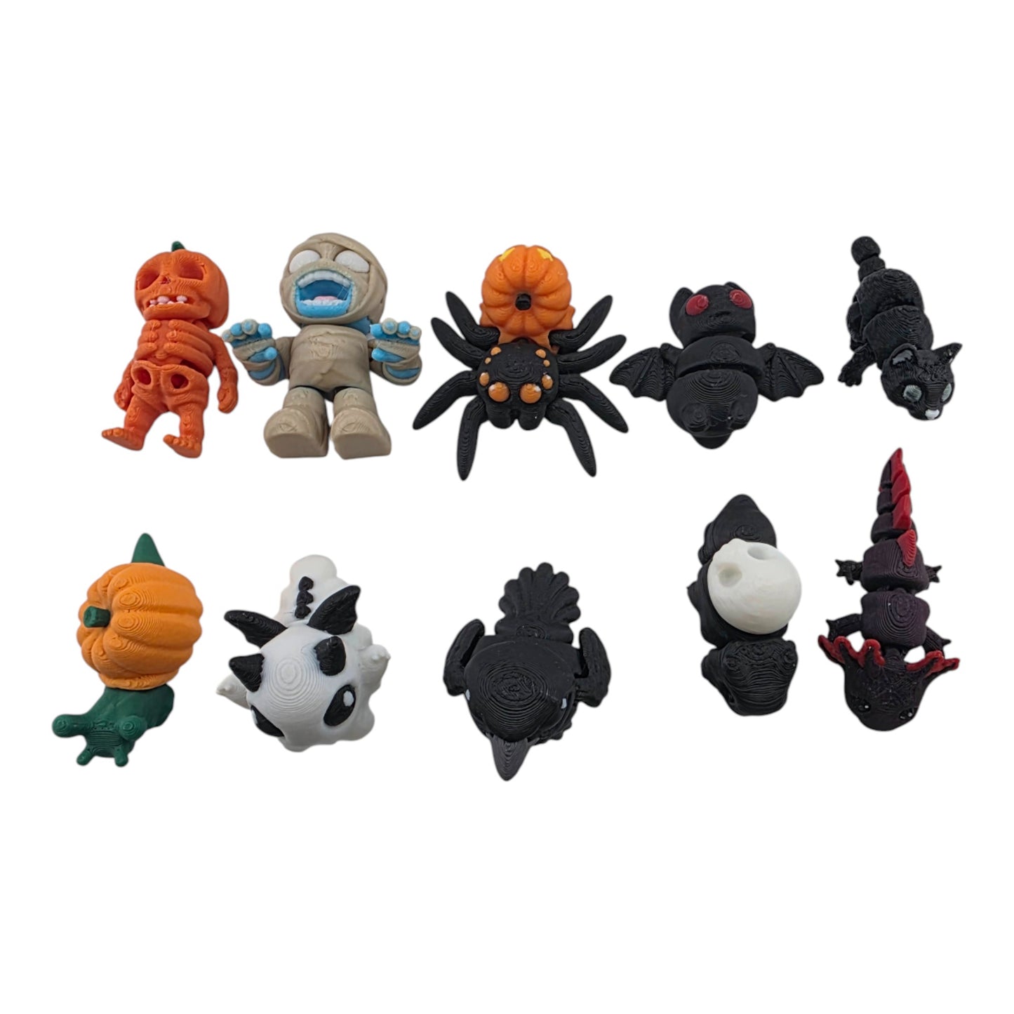 Halloween Webbed Egg Critter Set – 10-Piece Mini Creature Collection | 3D Printed Seasonal Figurines by The Geek Galleria