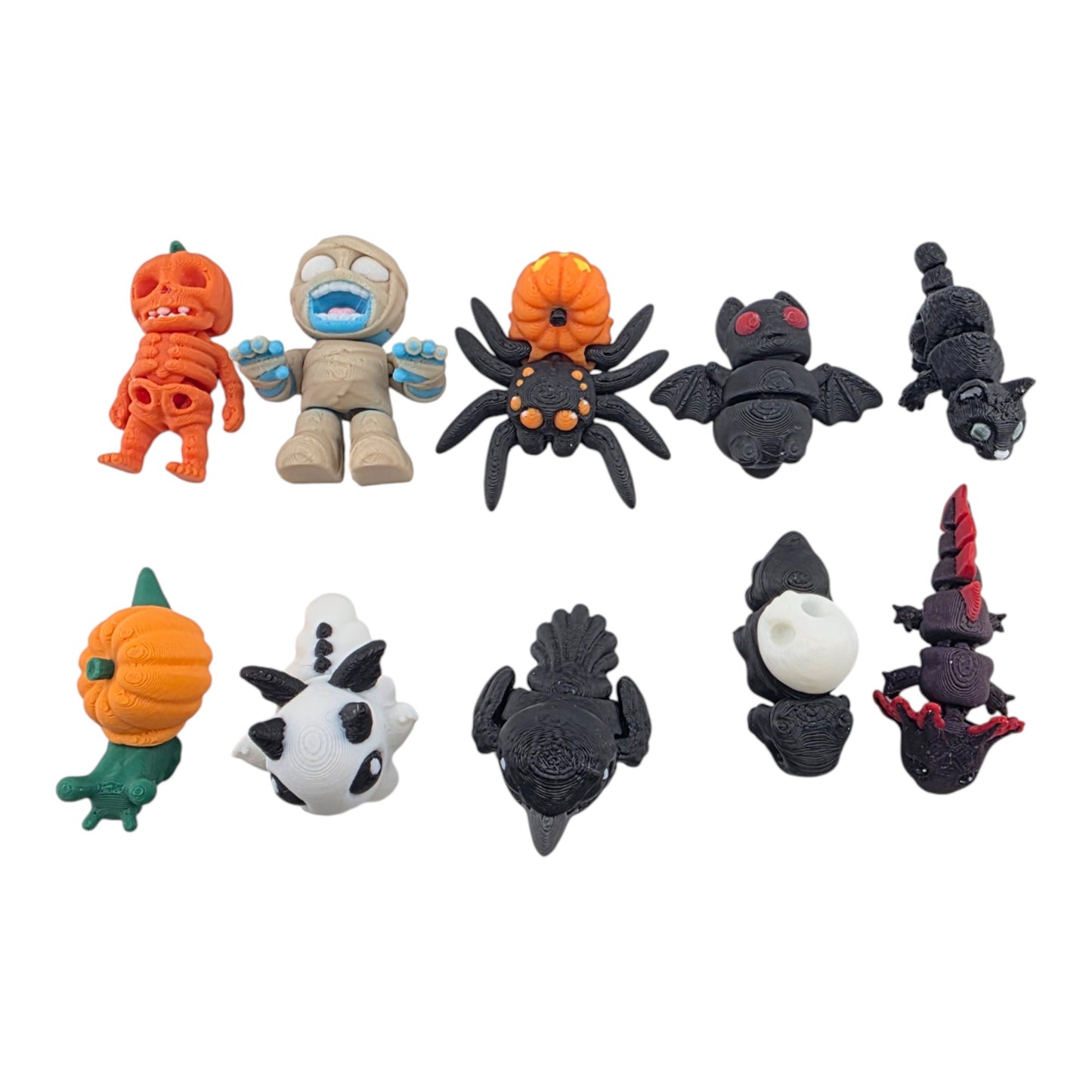 Halloween Webbed Egg Critter Set – 10-Piece Mini Creature Collection | 3D Printed Seasonal Figurines by The Geek Galleria