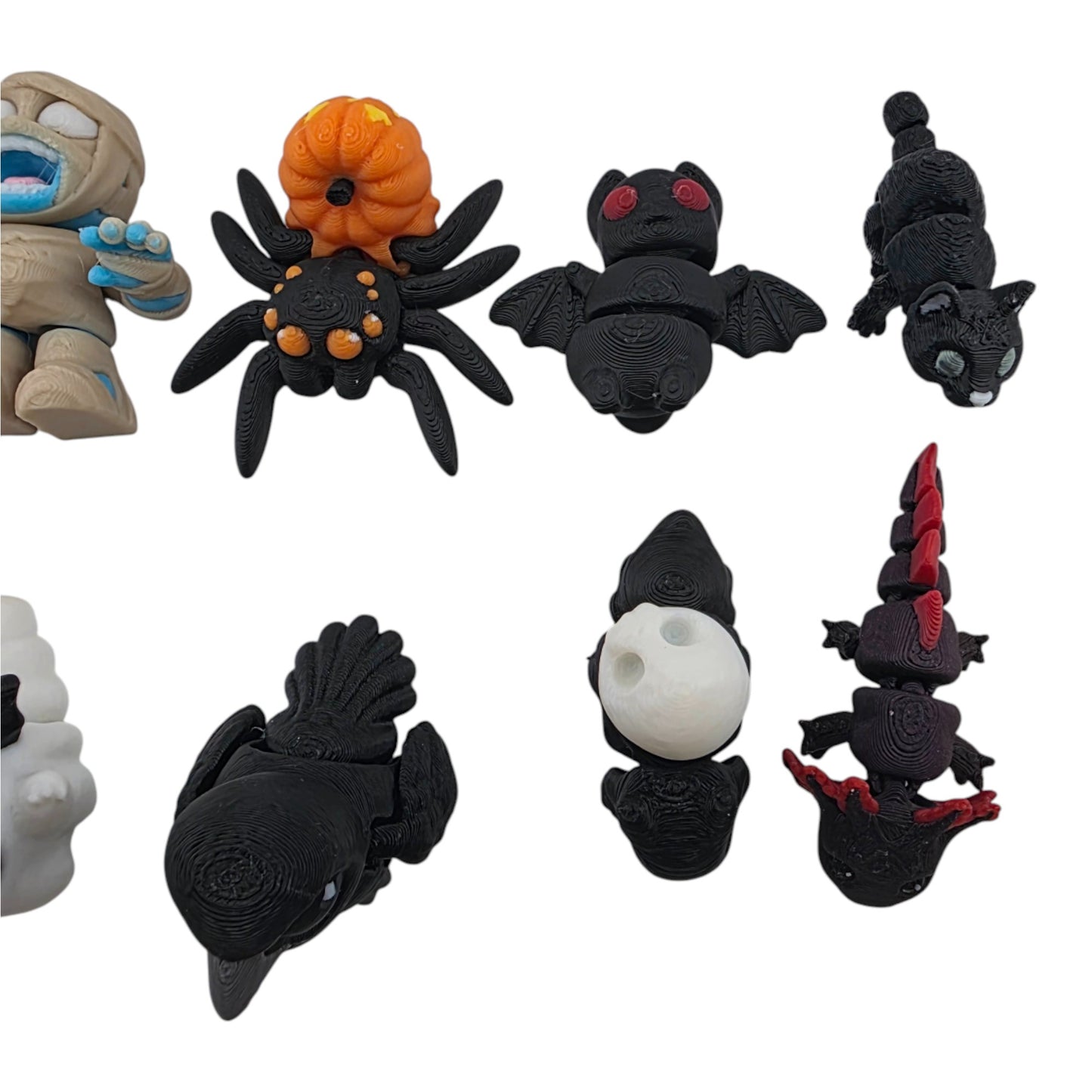 Halloween Webbed Egg Critter Set – 10-Piece Mini Creature Collection | 3D Printed Seasonal Figurines by The Geek Galleria