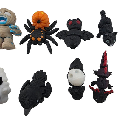 Halloween Webbed Egg Critter Set – 10-Piece Mini Creature Collection | 3D Printed Seasonal Figurines by The Geek Galleria