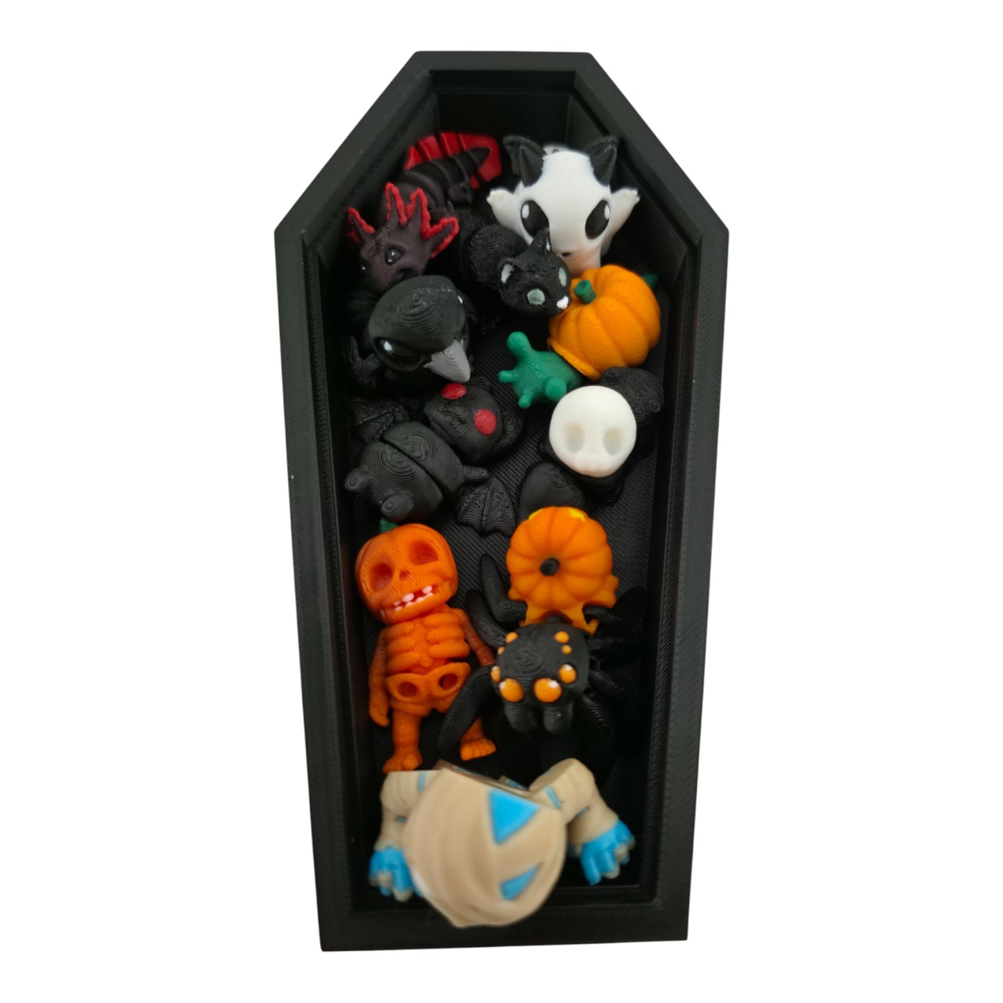 Halloween Coffin Critter Set – 10-Piece Mini Creature Collection | 3D Printed Seasonal Figurines by The Geek Galleria