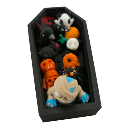 Halloween Coffin Critter Set – 10-Piece Mini Creature Collection | 3D Printed Seasonal Figurines by The Geek Galleria