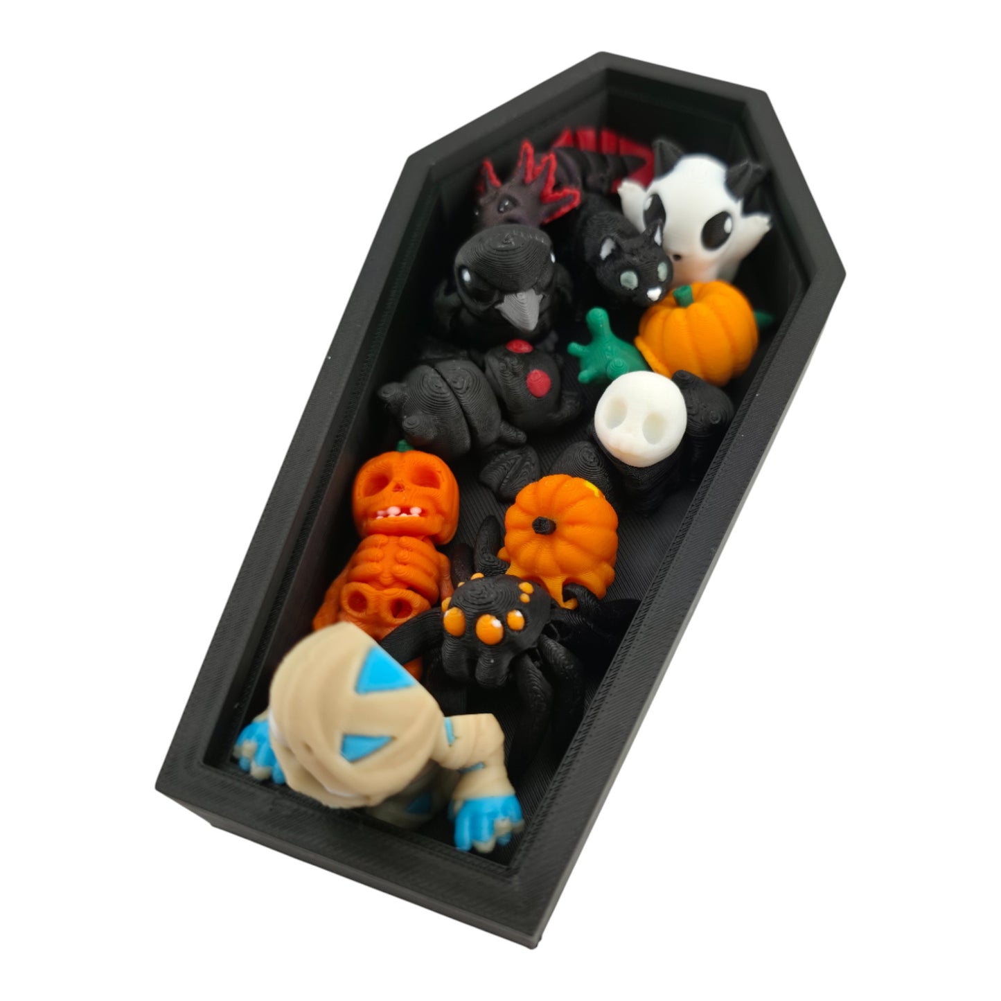 Halloween Coffin Critter Set – 10-Piece Mini Creature Collection | 3D Printed Seasonal Figurines by The Geek Galleria