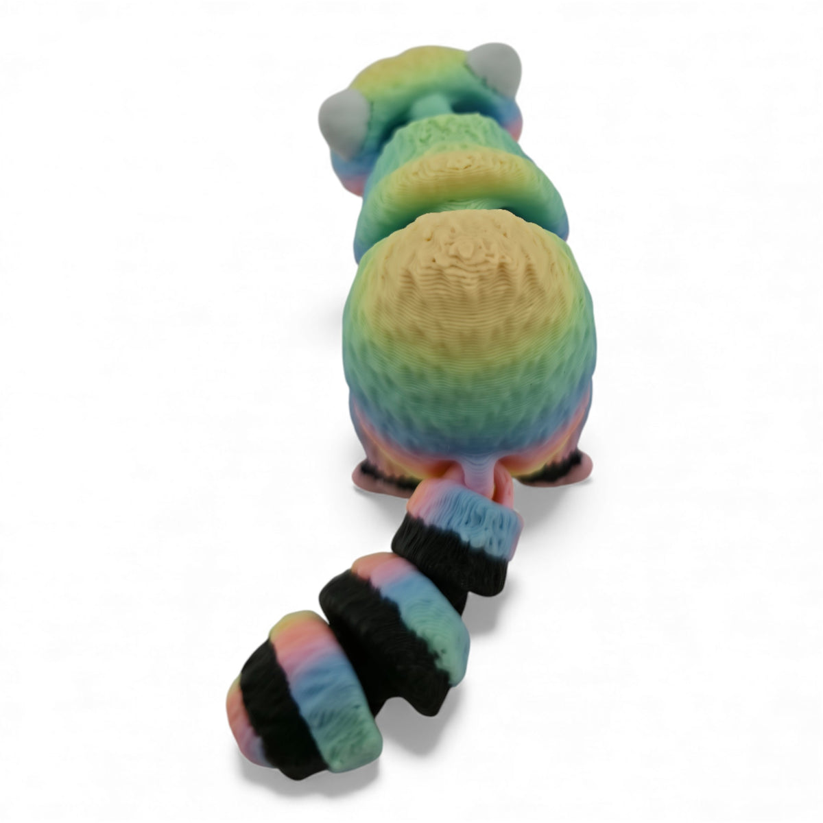 Pastel Rainbow Raccoon 3D printed collectible - view 1