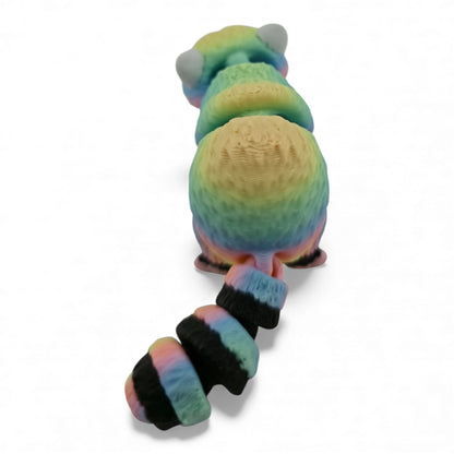 Pastel Rainbow Raccoon 3D printed collectible - view 1