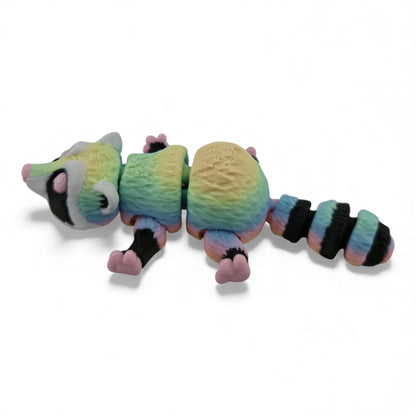 Pastel Rainbow Raccoon 3D printed collectible - view 2