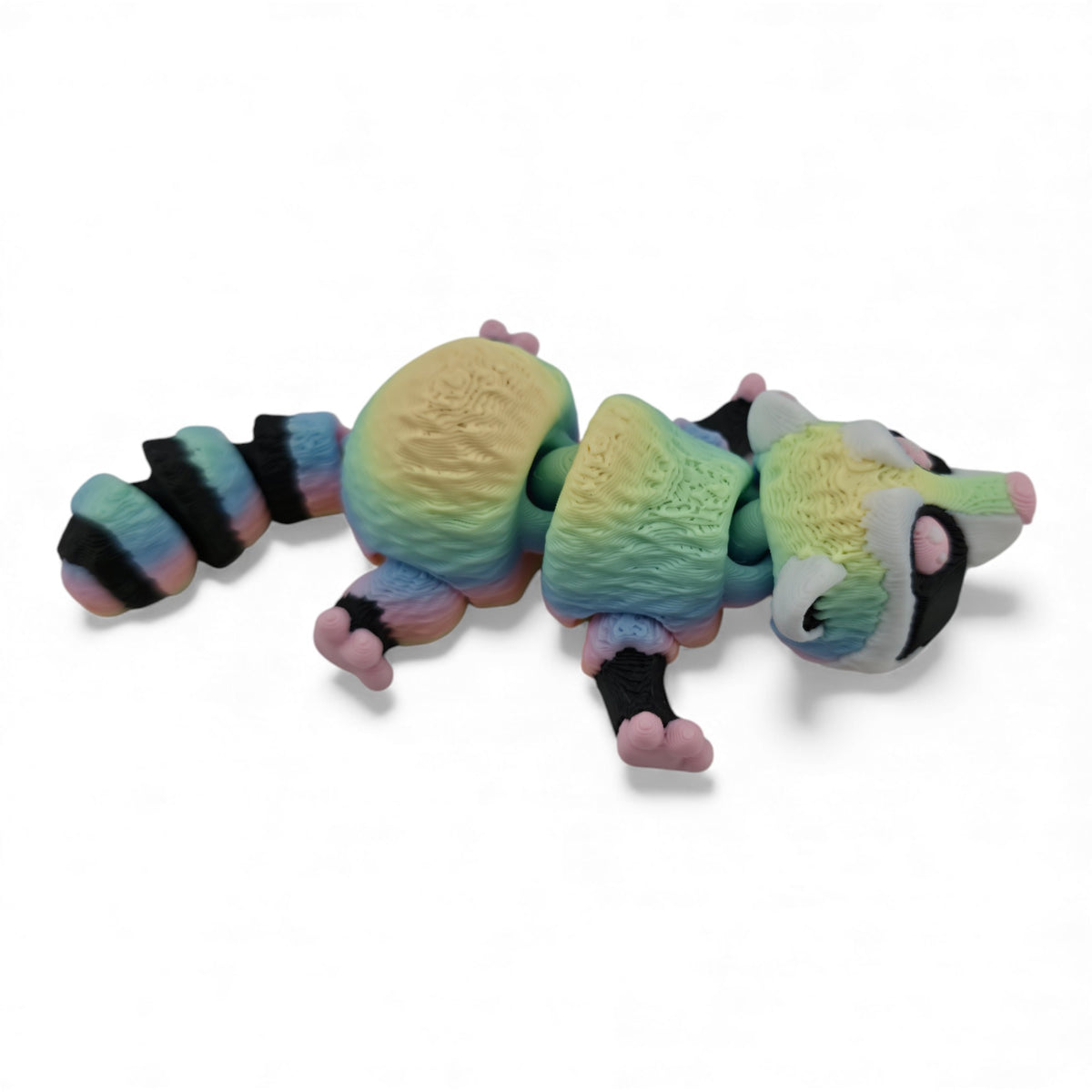 Pastel Rainbow Raccoon 3D printed collectible - view 5