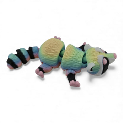 Pastel Rainbow Raccoon 3D printed collectible - view 5