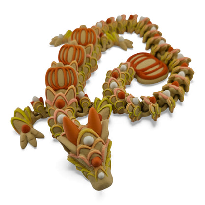 Adult Pumpkin Cookie Dragon – Articulated 3D Printed Fantasy Creature