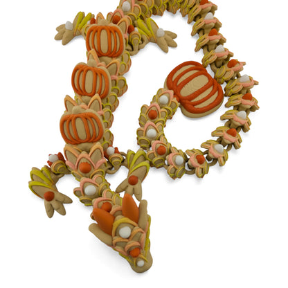 Adult Pumpkin Cookie Dragon – Articulated 3D Printed Fantasy Creature