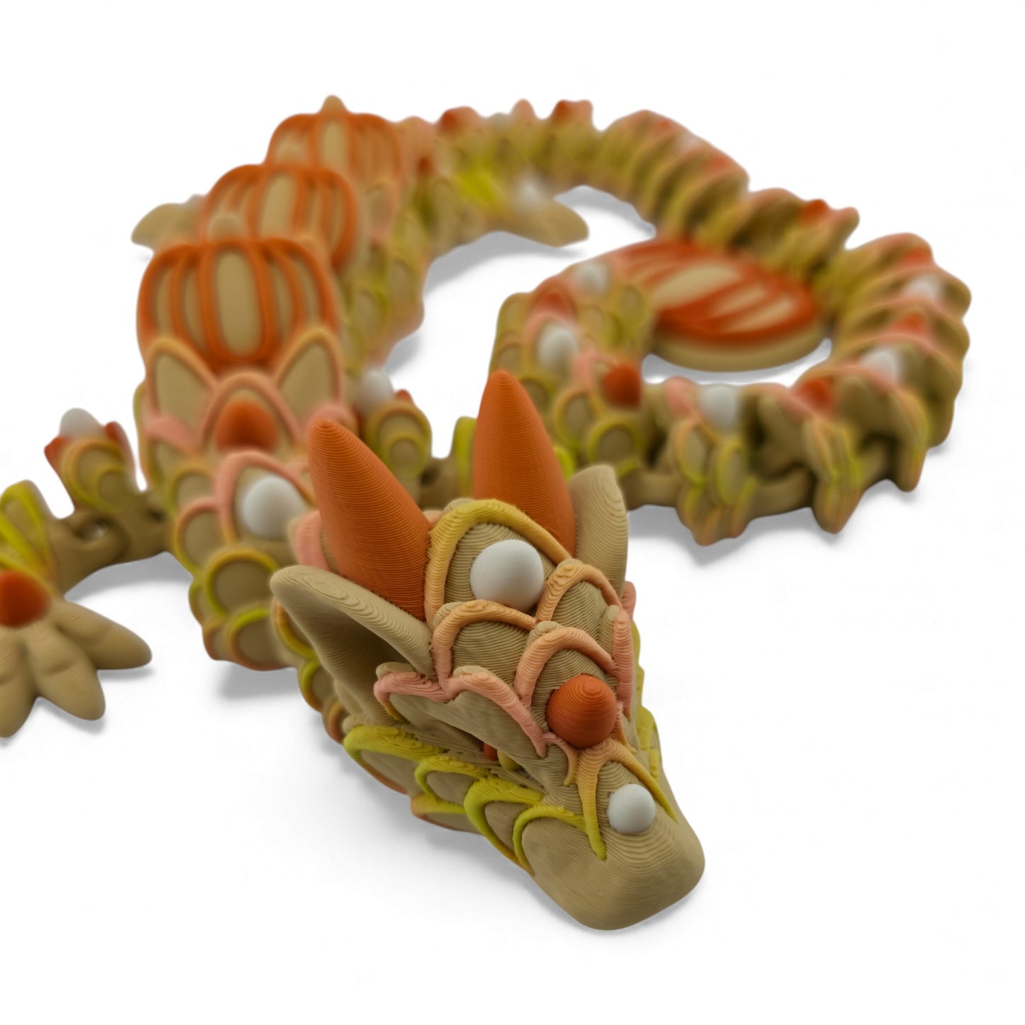 Adult Pumpkin Cookie Dragon – Articulated 3D Printed Fantasy Creature