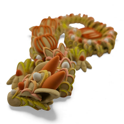 Adult Pumpkin Cookie Dragon – Articulated 3D Printed Fantasy Creature