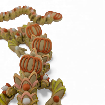 Adult Pumpkin Cookie Dragon – Articulated 3D Printed Fantasy Creature