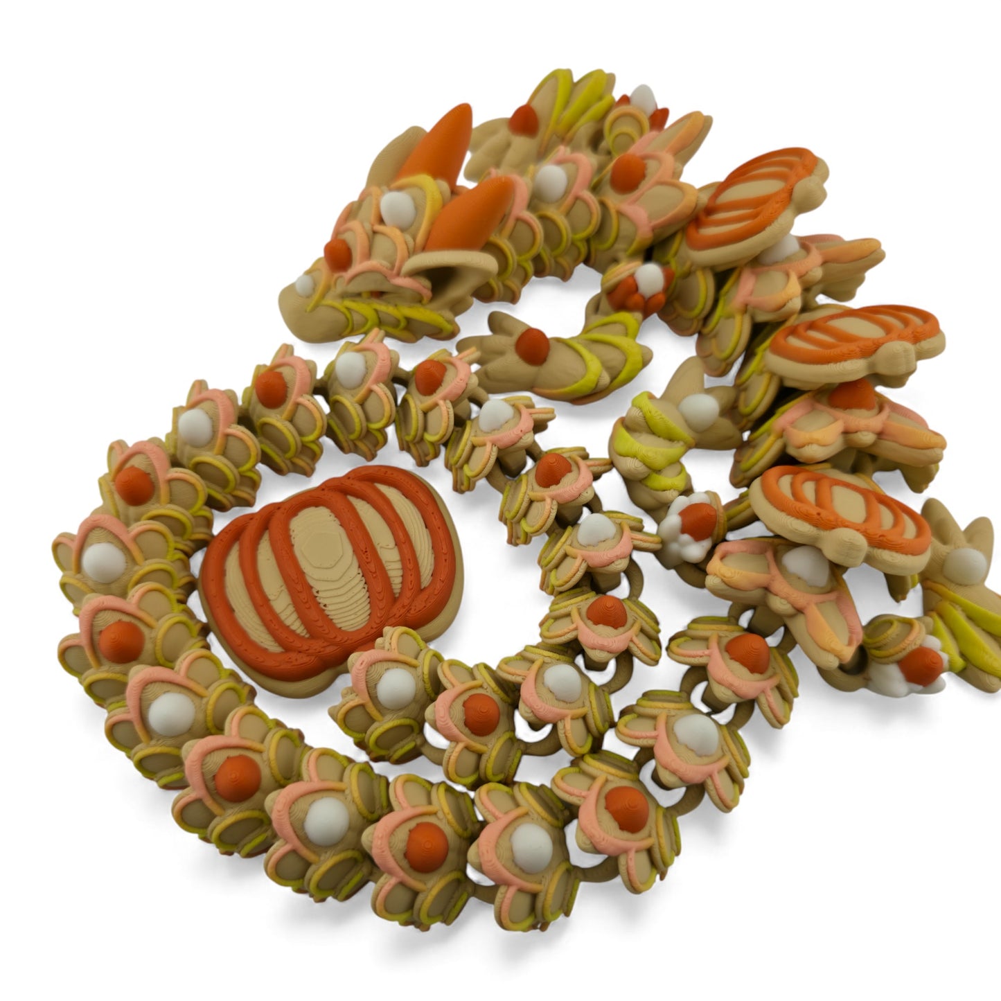 Adult Pumpkin Cookie Dragon – Articulated 3D Printed Fantasy Creature