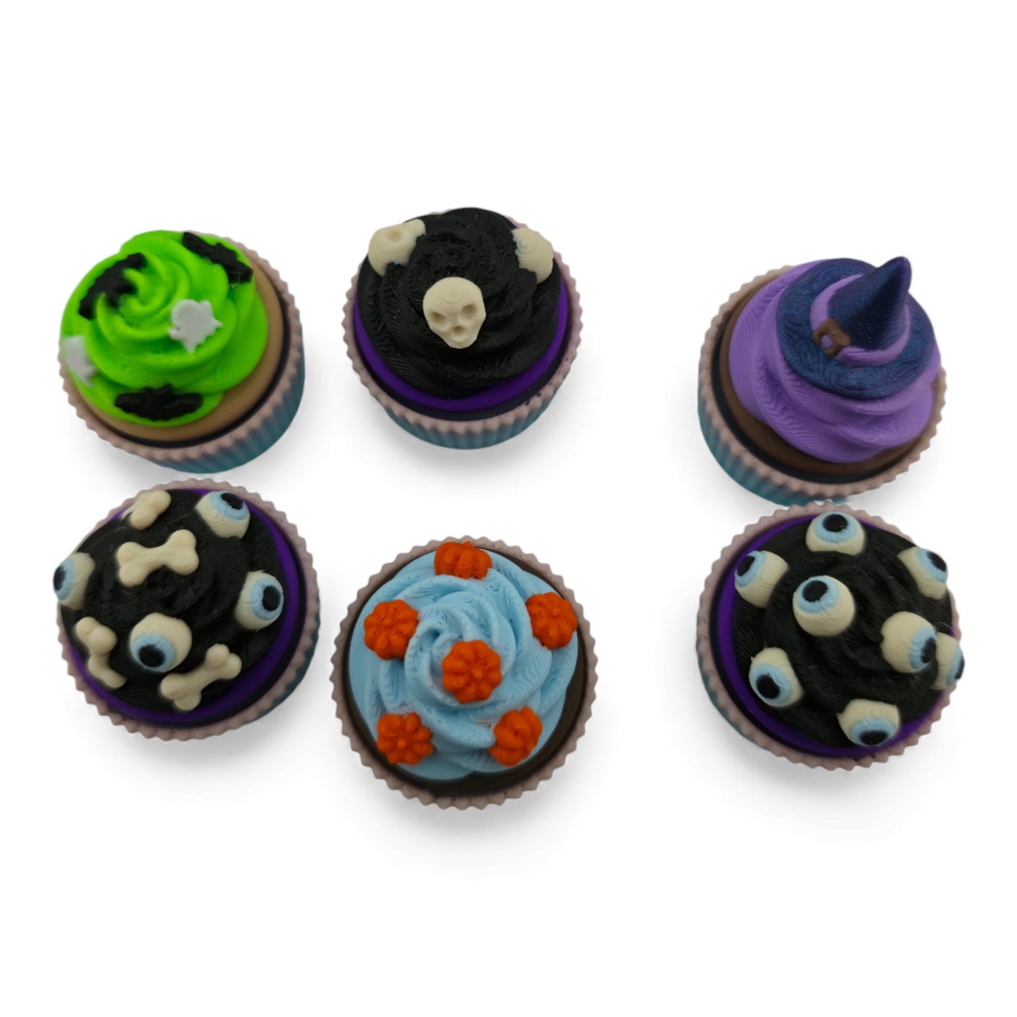 Halloween 3D Cupcake Fidget Clicker – 3D Printed Mechanical Click Sensory Pad for Desk, Stress Relief, Anxiety, ADHD