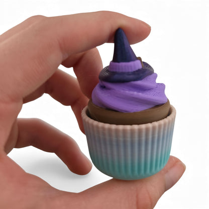 Halloween 3D Cupcake Fidget Clicker – 3D Printed Mechanical Click Sensory Pad for Desk, Stress Relief, Anxiety, ADHD