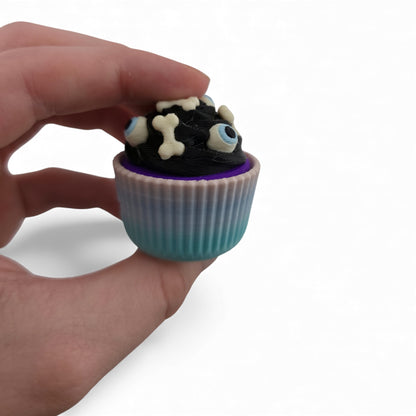 Halloween 3D Cupcake Fidget Clicker – 3D Printed Mechanical Click Sensory Pad for Desk, Stress Relief, Anxiety, ADHD