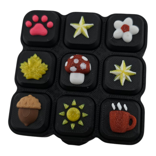 Earthy Fall Multi-Clicker – 3D Printed Mechanical Click Sensory Pad for Desk, Stress Relief, Anxiety, ADHD