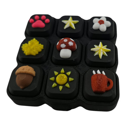 Earthy Fall Multi-Clicker – 3D Printed Mechanical Click Sensory Pad for Desk, Stress Relief, Anxiety, ADHD