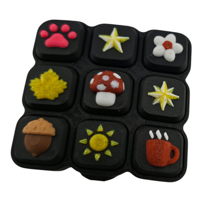 Earthy Fall Multi-Clicker – 3D Printed Mechanical Click Sensory Pad for Desk, Stress Relief, Anxiety, ADHD