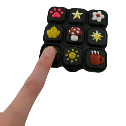 Earthy Fall Multi-Clicker – 3D Printed Mechanical Click Sensory Pad for Desk, Stress Relief, Anxiety, ADHD