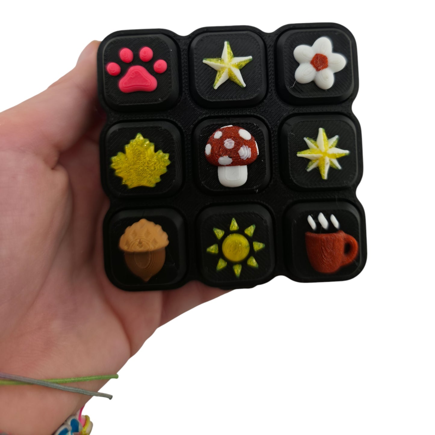 Earthy Fall Multi-Clicker – 3D Printed Mechanical Click Sensory Pad for Desk, Stress Relief, Anxiety, ADHD