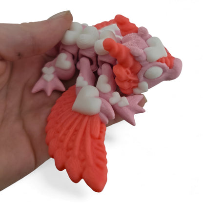 Baby Love Dragon – Articulated Desk Decor | Valentine’s Day Heart Dragon | 3D Printed Fidget Figure