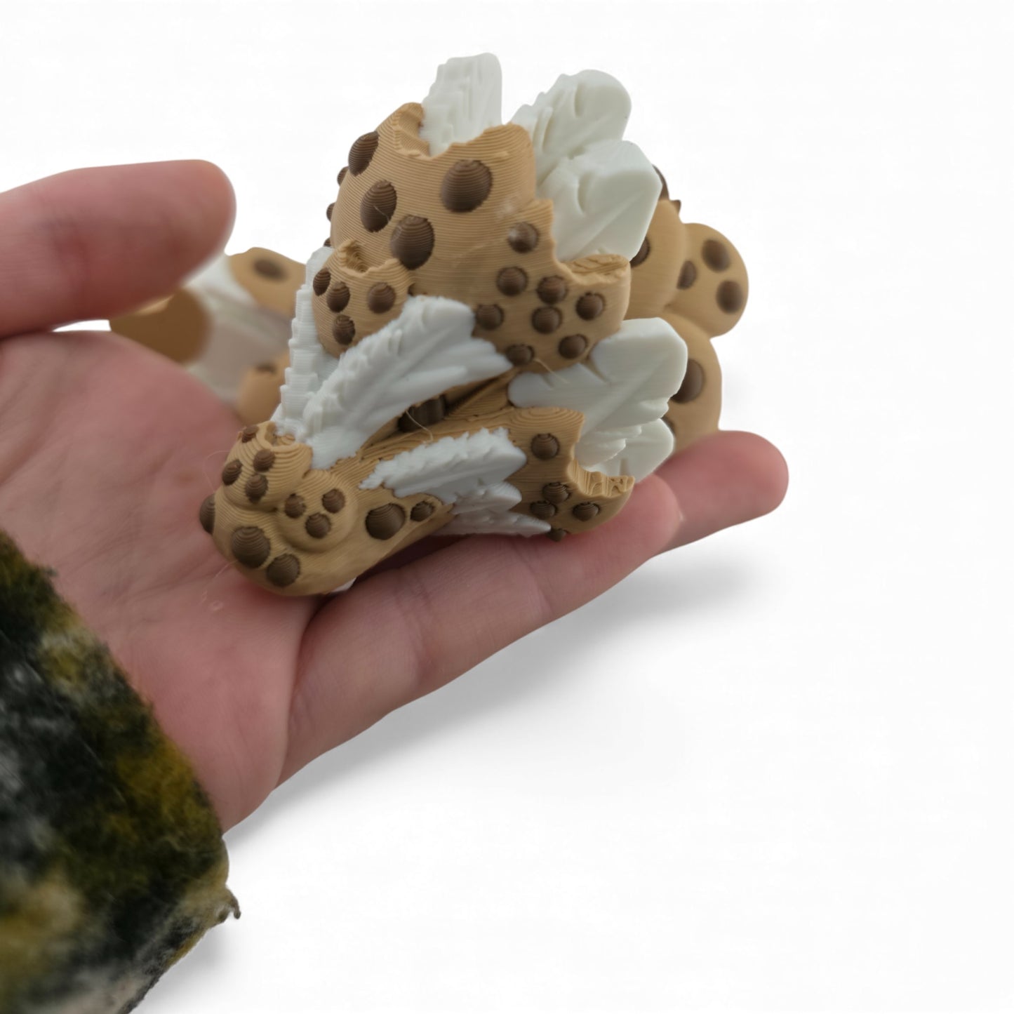 Chocolate Chip Winged Dragon – Articulated 3D Printed Fantasy Creature | White Dragon with Chocolate Chips