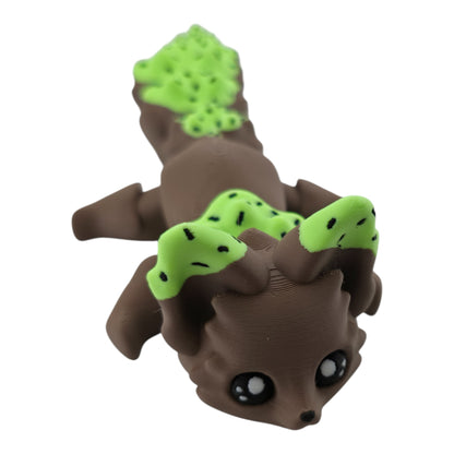 Mint Chocolate Chip Fox – 7.5" Articulated 3D Printed Fantasy Figurine | Sweet Dessert-Inspired Collectible