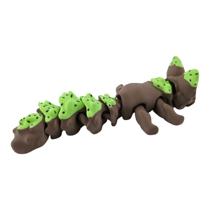 Mint Chocolate Chip Fox – 7.5" Articulated 3D Printed Fantasy Figurine | Sweet Dessert-Inspired Collectible