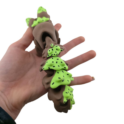 Mint Chocolate Chip Fox – 7.5" Articulated 3D Printed Fantasy Figurine | Sweet Dessert-Inspired Collectible