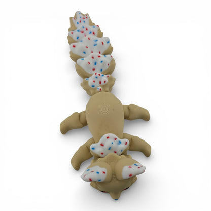 Confetti Cake Fox – 7.5" Articulated 3D Printed Fantasy Figurine | Sweet Dessert-Inspired Collectible