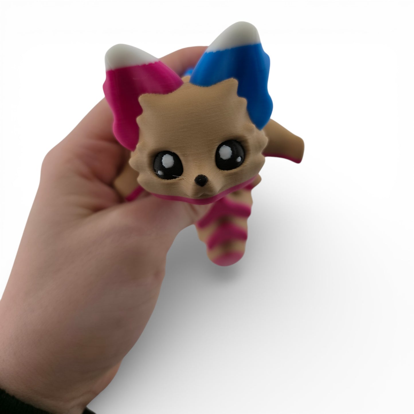 Pink and Blue Fox – 7.5" Articulated 3D Printed Fantasy Figurine | Sweet Dessert-Inspired Collectible (Copy) (Copy)