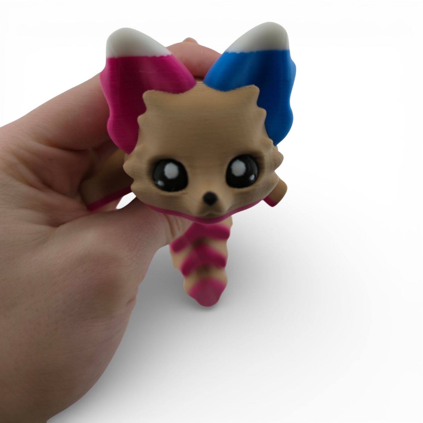 Pink and Blue Fox – 7.5" Articulated 3D Printed Fantasy Figurine | Sweet Dessert-Inspired Collectible (Copy) (Copy)