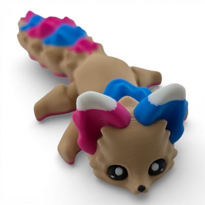 Pink and Blue Fox – 7.5" Articulated 3D Printed Fantasy Figurine | Sweet Dessert-Inspired Collectible (Copy) (Copy)