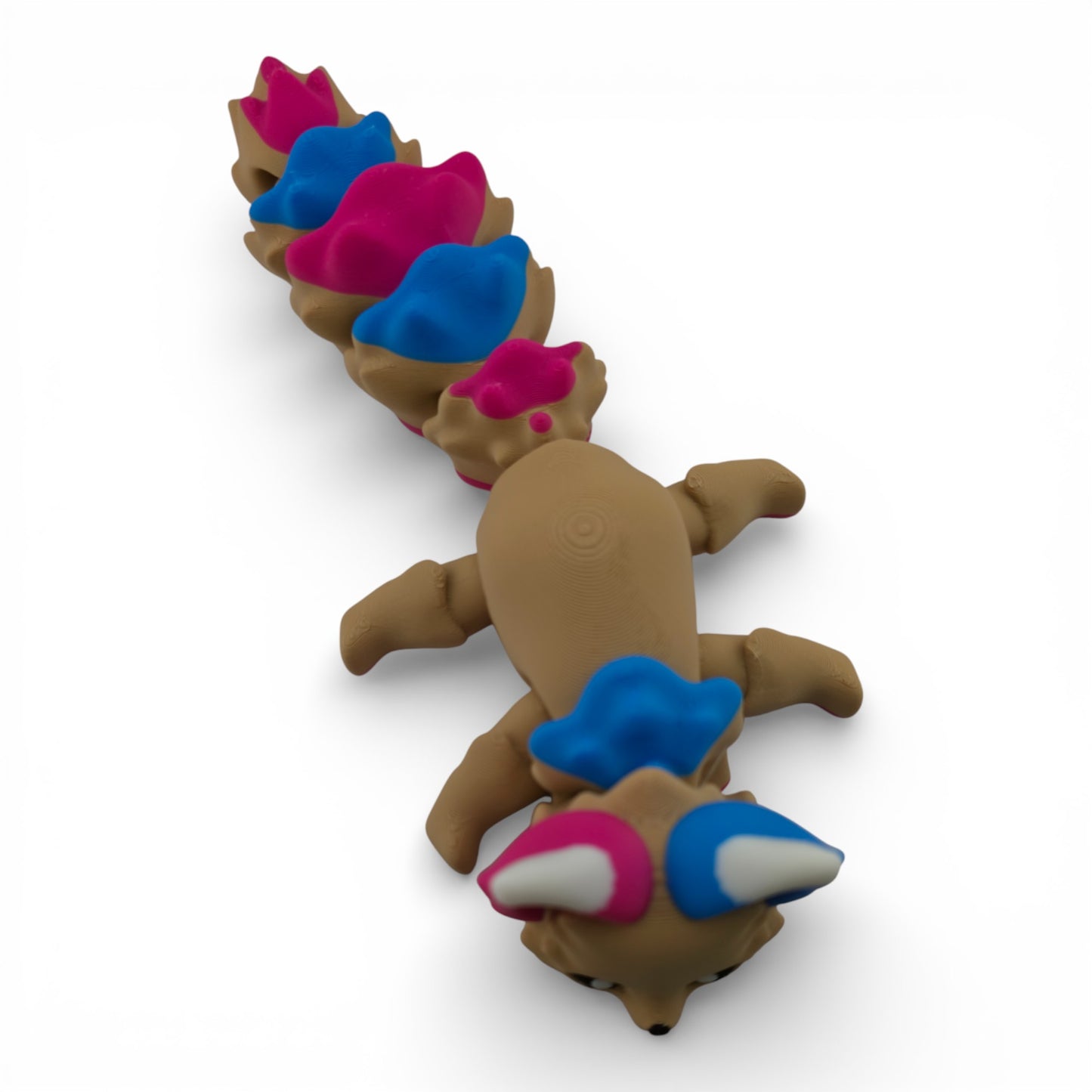 Pink and Blue Fox – 7.5" Articulated 3D Printed Fantasy Figurine | Sweet Dessert-Inspired Collectible (Copy) (Copy)