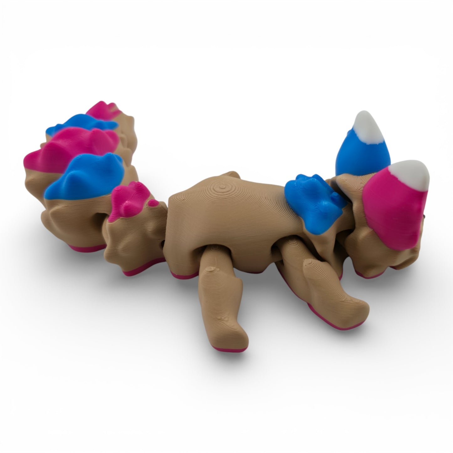 Pink and Blue Fox – 7.5" Articulated 3D Printed Fantasy Figurine | Sweet Dessert-Inspired Collectible (Copy) (Copy)