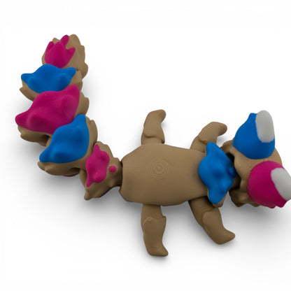 Pink and Blue Fox – 7.5" Articulated 3D Printed Fantasy Figurine | Sweet Dessert-Inspired Collectible (Copy) (Copy)