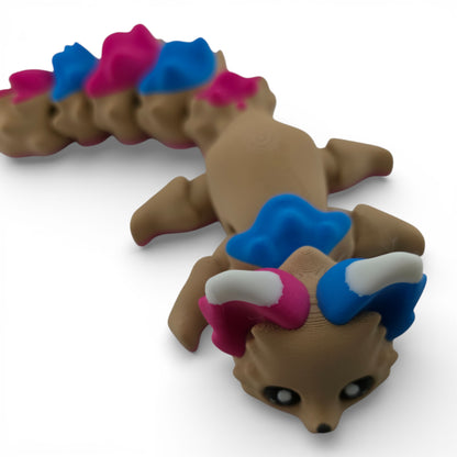 Pink and Blue Fox – 7.5" Articulated 3D Printed Fantasy Figurine | Sweet Dessert-Inspired Collectible (Copy) (Copy)