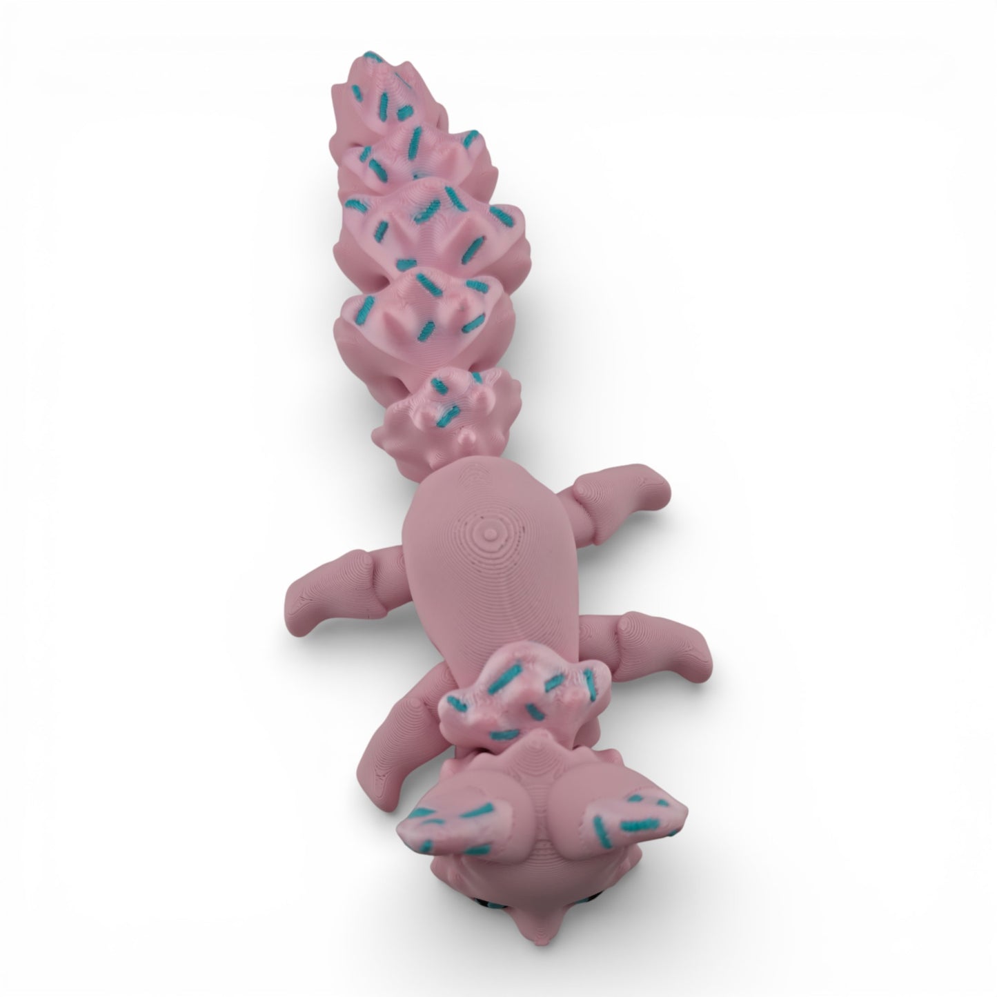 Pink Sprinkle Fox – 7.5" Articulated 3D Printed Fantasy Figurine | Sweet Dessert-Inspired Collectible