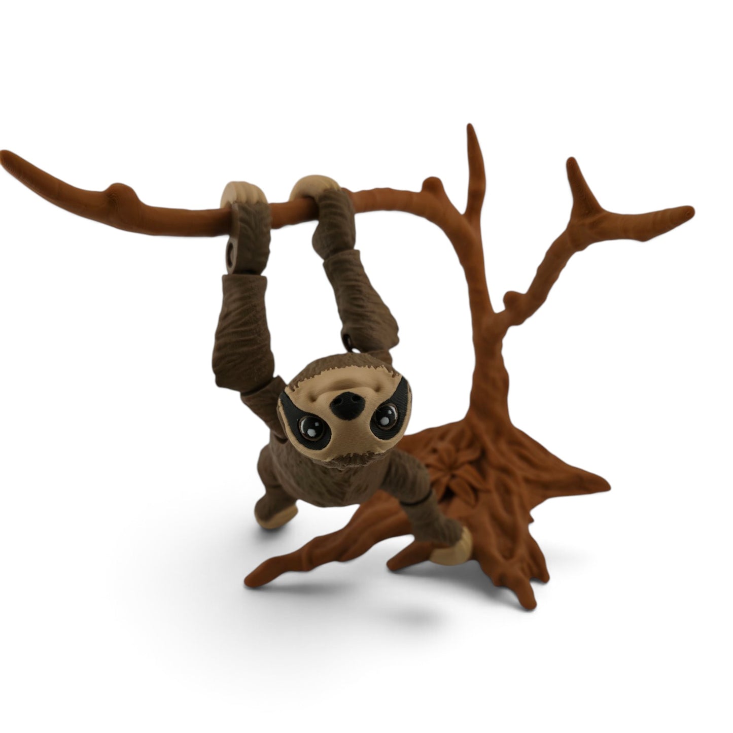 Sloth With Tree – 3D Printed Articulated Figurine | Flexible Collectible Desk Decor