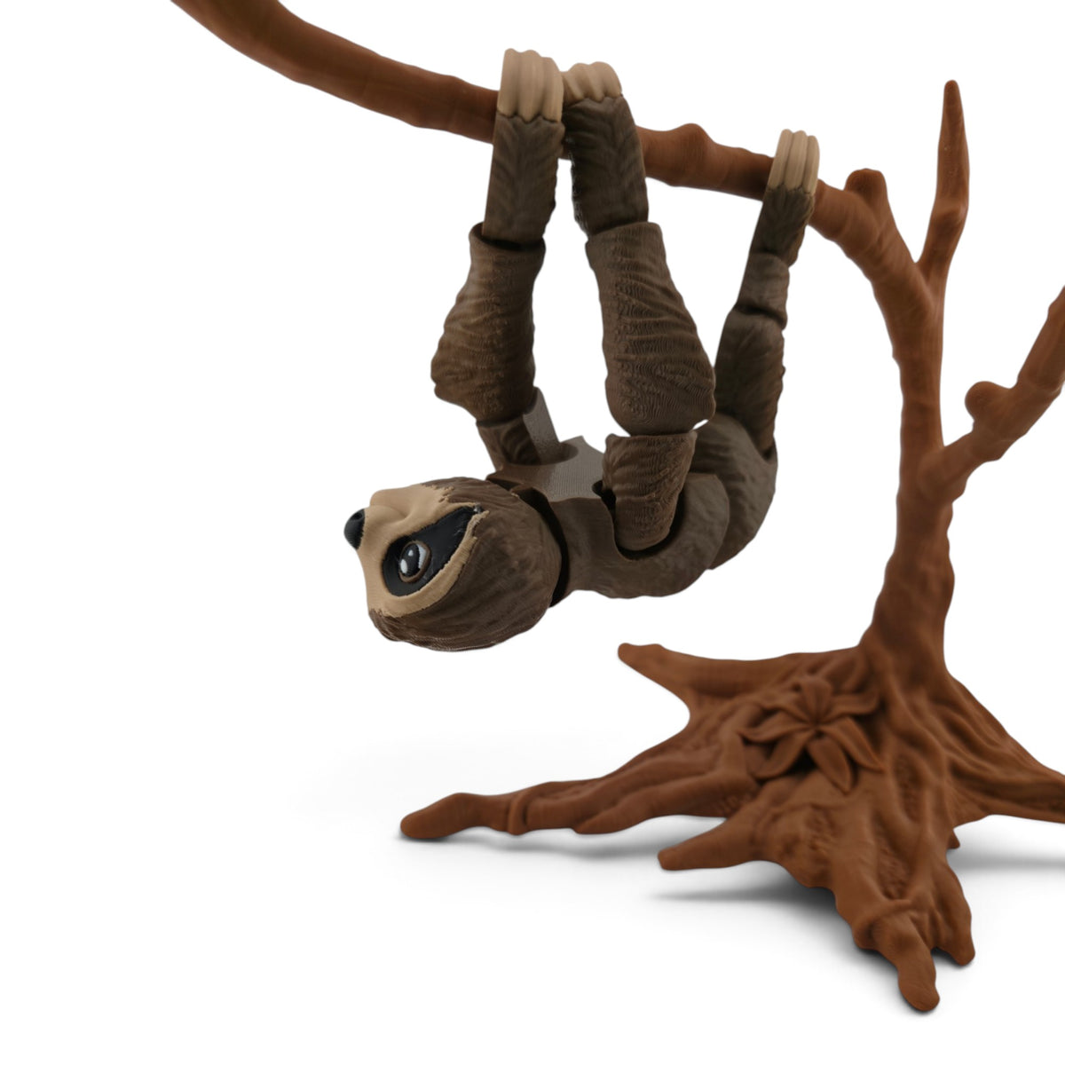 Sloth With Tree – 3D Printed Articulated Figurine | Flexible Collectible Desk Decor