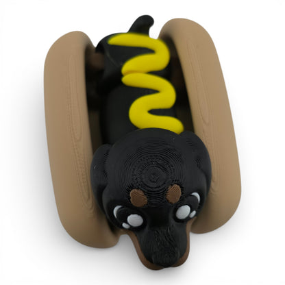 Dachshund Hotdog Articulated 3D Printed Figurine Collectible