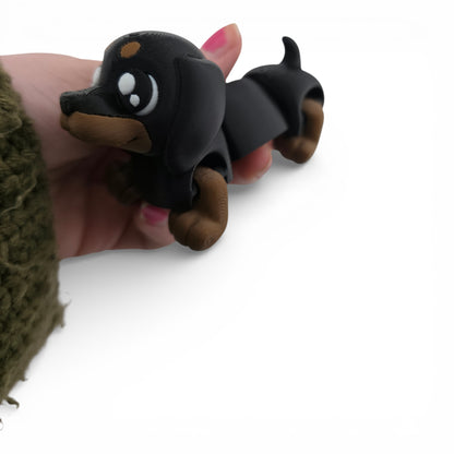 Dachshund Hotdog Articulated 3D Printed Figurine Collectible