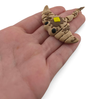 Brown Flapjack Stingray Family Set – 3D Printed Articulated Figurines | 1 Adult & 3 Babies | Flexible Collectible Desk Decor